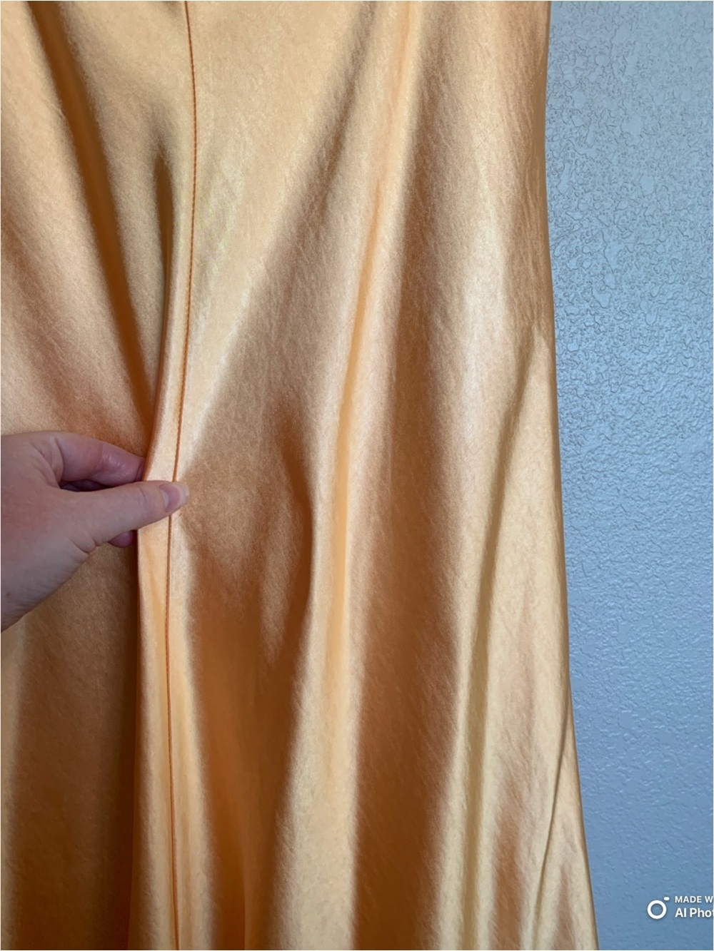 Lulus Large Incredible Love Light Orange Satin Cowl Back Midi Slip Dress NWT - Picture 10 of 16